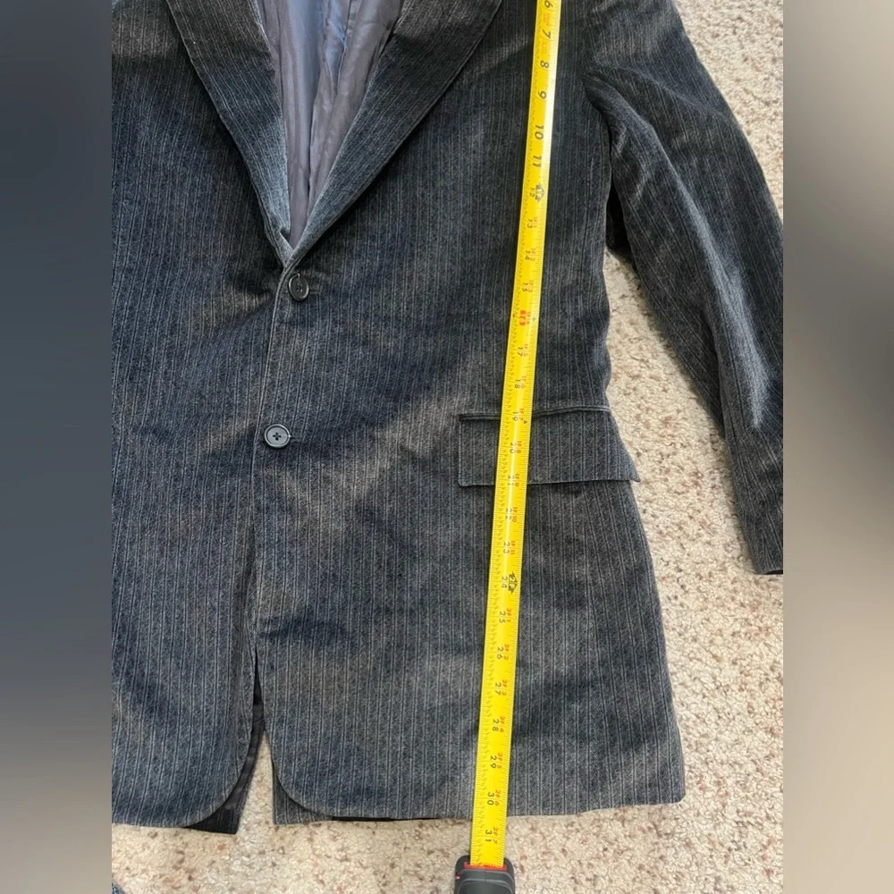 THEORY ‎ Luxe Plush Velvet Tuxedo Blazer Dark Grey Sporty Business Casual 46R